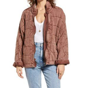Free People Dolman Quilted Jacket Cherry Cola